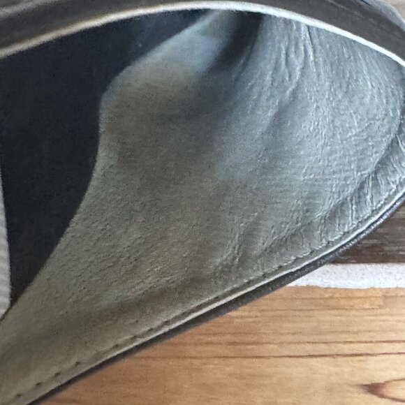 Maguba Stockholm Olive Green Genuine Leather Dark Wood Heeled Mule Clog Size 6 - Picture 13 of 15